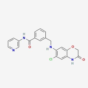 molecular formula C21H17ClN4O3 B2418083 3-[[(6-chloro-3-oxo-4H-1,4-benzoxazin-7-yl)amino]methyl]-N-pyridin-3-ylbenzamide CAS No. 2095746-73-7