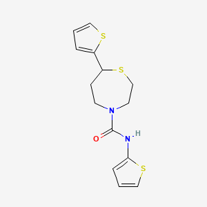 molecular formula C14H16N2OS3 B2418084 N,7-di(thiophen-2-yl)-1,4-thiazepane-4-carboxamide CAS No. 1705097-75-1