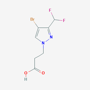 molecular formula C7H7BrF2N2O2 B2418086 3-[4-Bromo-3-(difluoromethyl)pyrazol-1-yl]propanoic acid CAS No. 1856047-21-6