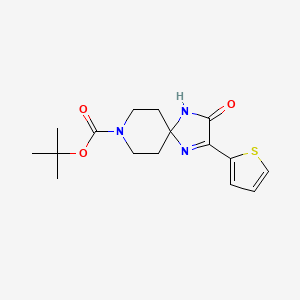 molecular formula C16H21N3O3S B2418093 tert-butyl 2-oxo-3-(2-thienyl)-1,4,8-triazaspiro[4.5]dec-3-ene-8-carboxylate CAS No. 931744-35-3