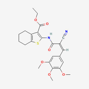 molecular formula C24H26N2O6S B2418095 ethyl 2-[[(Z)-2-cyano-3-(3,4,5-trimethoxyphenyl)prop-2-enoyl]amino]-4,5,6,7-tetrahydro-1-benzothiophene-3-carboxylate CAS No. 380466-35-3