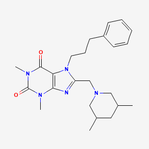 8-[(3,5-Dimethylpiperidin-1-yl)methyl]-1,3-dimethyl-7-(3-phenylpropyl)purine-2,6-dione