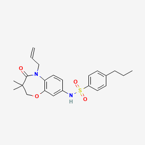 N-(5-allyl-3,3-dimethyl-4-oxo-2,3,4,5-tetrahydrobenzo[b][1,4]oxazepin-8-yl)-4-propylbenzenesulfonamide