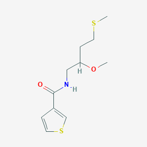 molecular formula C11H17NO2S2 B2418128 N-[2-methoxy-4-(methylsulfanyl)butyl]thiophene-3-carboxamide CAS No. 2320823-88-7