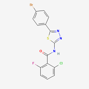 molecular formula C15H8BrClFN3OS B2418143 N-[5-(4-bromophenyl)-1,3,4-thiadiazol-2-yl]-2-chloro-6-fluorobenzamide CAS No. 391862-76-3