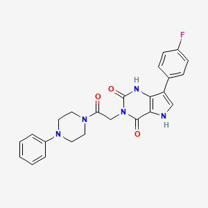 molecular formula C24H22FN5O3 B2418176 7-(4-fluorophenyl)-3-(2-oxo-2-(4-phenylpiperazin-1-yl)ethyl)-1H-pyrrolo[3,2-d]pyrimidine-2,4(3H,5H)-dione CAS No. 1115336-55-4