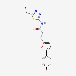 N-(5-ethyl-1,3,4-thiadiazol-2-yl)-3-(5-(4-fluorophenyl)furan-2-yl)propanamide