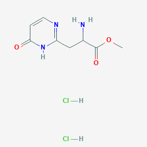 molecular formula C8H13Cl2N3O3 B2418185 Methyl 2-amino-3-(6-oxo-1H-pyrimidin-2-yl)propanoate;dihydrochloride CAS No. 2287270-98-6