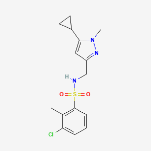 3-chloro-N-((5-cyclopropyl-1-methyl-1H-pyrazol-3-yl)methyl)-2-methylbenzenesulfonamide