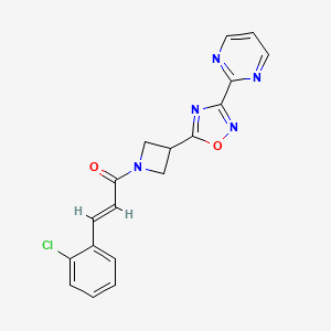 (E)-3-(2-chlorophenyl)-1-(3-(3-(pyrimidin-2-yl)-1,2,4-oxadiazol-5-yl)azetidin-1-yl)prop-2-en-1-one