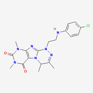 1-(2-((4-chlorophenyl)amino)ethyl)-3,4,7,9-tetramethyl-7,9-dihydro-[1,2,4]triazino[3,4-f]purine-6,8(1H,4H)-dione