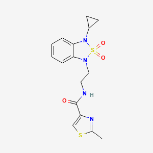 N-[2-(3-cyclopropyl-2,2-dioxo-1,3-dihydro-2lambda6,1,3-benzothiadiazol-1-yl)ethyl]-2-methyl-1,3-thiazole-4-carboxamide