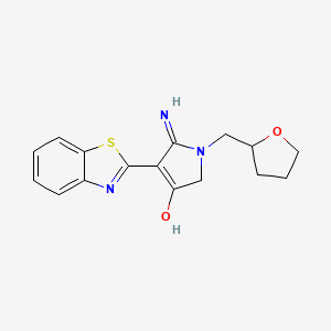 5-amino-4-(1,3-benzothiazol-2-yl)-1-(tetrahydrofuran-2-ylmethyl)-1,2-dihydro-3H-pyrrol-3-one