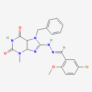 7-benzyl-8-[(E)-2-[(5-bromo-2-methoxyphenyl)methylidene]hydrazin-1-yl]-3-methyl-2,3,6,7-tetrahydro-1H-purine-2,6-dione