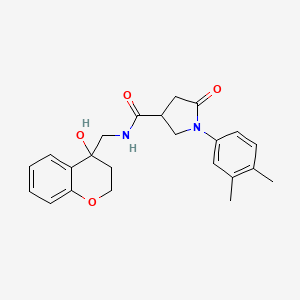 1-(3,4-dimethylphenyl)-N-((4-hydroxychroman-4-yl)methyl)-5-oxopyrrolidine-3-carboxamide