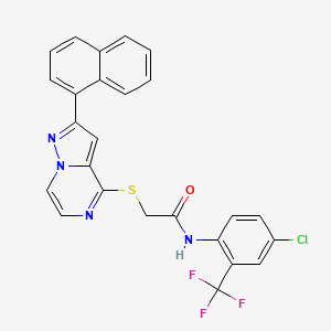 N-[4-chloro-2-(trifluoromethyl)phenyl]-2-{[2-(1-naphthyl)pyrazolo[1,5-a]pyrazin-4-yl]thio}acetamide