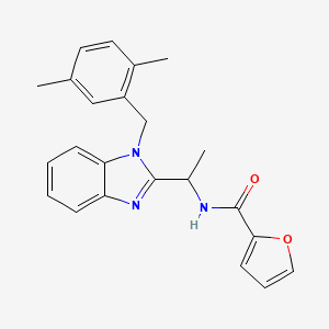 molecular formula C23H23N3O2 B2418209 N-(1-{1-[(2,5-dimethylphenyl)methyl]-1H-1,3-benzodiazol-2-yl}ethyl)furan-2-carboxamide CAS No. 920118-86-1