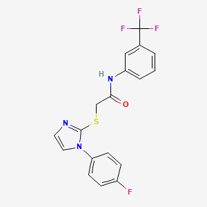 2-((1-(4-fluorophenyl)-1H-imidazol-2-yl)thio)-N-(3-(trifluoromethyl)phenyl)acetamide