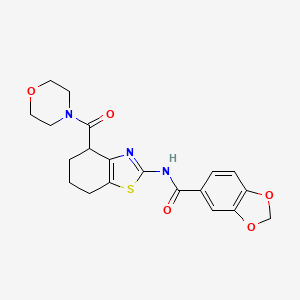 molecular formula C20H21N3O5S B2418228 N-(4-(morpholine-4-carbonyl)-4,5,6,7-tetrahydrobenzo[d]thiazol-2-yl)benzo[d][1,3]dioxole-5-carboxamide CAS No. 941926-07-4