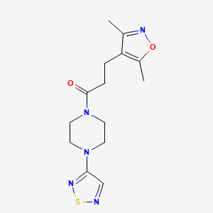 molecular formula C14H19N5O2S B2418255 3-(3,5-Dimethyl-1,2-oxazol-4-yl)-1-[4-(1,2,5-thiadiazol-3-yl)piperazin-1-yl]propan-1-one CAS No. 2097902-92-4