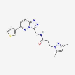 3-(3,5-dimethyl-1H-pyrazol-1-yl)-N-((6-(thiophen-3-yl)-[1,2,4]triazolo[4,3-b]pyridazin-3-yl)methyl)propanamide