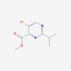 molecular formula C9H11BrN2O2 B2418270 Methyl 5-bromo-2-isopropylpyrimidine-4-carboxylate CAS No. 1316122-22-1