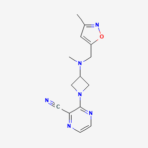 3-[3-[Methyl-[(3-methyl-1,2-oxazol-5-yl)methyl]amino]azetidin-1-yl]pyrazine-2-carbonitrile