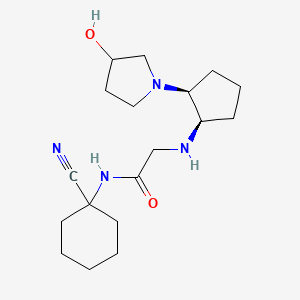molecular formula C18H30N4O2 B2418285 N-(1-Cyanocyclohexyl)-2-[[(1R,2S)-2-(3-hydroxypyrrolidin-1-yl)cyclopentyl]amino]acetamide CAS No. 2223630-79-1