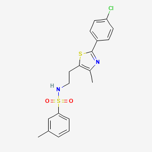 molecular formula C19H19ClN2O2S2 B2418294 N-(2-(2-(4-chlorophenyl)-4-methylthiazol-5-yl)ethyl)-3-methylbenzenesulfonamide CAS No. 894007-30-8