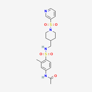 molecular formula C20H26N4O5S2 B2418307 N-(3-methyl-4-(N-((1-(pyridin-3-ylsulfonyl)piperidin-4-yl)methyl)sulfamoyl)phenyl)acetamide CAS No. 1448076-45-6