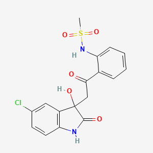 molecular formula C17H15ClN2O5S B2418308 N-(2-(2-(5-chloro-3-hydroxy-2-oxoindolin-3-yl)acetyl)phenyl)methanesulfonamide CAS No. 941947-28-0