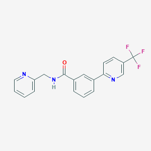 molecular formula C19H14F3N3O B2418309 N-[(pyridin-2-yl)methyl]-3-[5-(trifluoromethyl)pyridin-2-yl]benzamide CAS No. 1092345-85-1