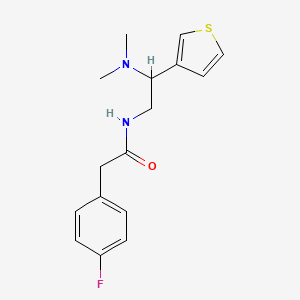 molecular formula C16H19FN2OS B2418335 N-(2-(dimethylamino)-2-(thiophen-3-yl)ethyl)-2-(4-fluorophenyl)acetamide CAS No. 946373-46-2