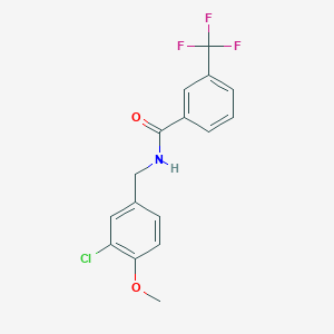 molecular formula C16H13ClF3NO2 B2418341 N-[(3-chloro-4-methoxyphenyl)methyl]-3-(trifluoromethyl)benzamide CAS No. 478259-44-8