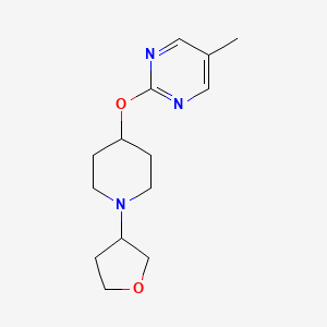 molecular formula C14H21N3O2 B2418355 5-Methyl-2-{[1-(oxolan-3-yl)piperidin-4-yl]oxy}pyrimidine CAS No. 2415633-99-5