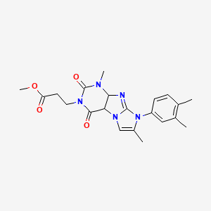 molecular formula C21H23N5O4 B2418374 methyl 3-[8-(3,4-dimethylphenyl)-1,7-dimethyl-2,4-dioxo-1H,2H,3H,4H,8H-imidazo[1,2-g]purin-3-yl]propanoate CAS No. 878716-26-8