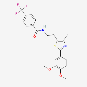 B2418408 N-{2-[2-(3,4-dimethoxyphenyl)-4-methyl-1,3-thiazol-5-yl]ethyl}-4-(trifluoromethyl)benzamide CAS No. 893997-09-6