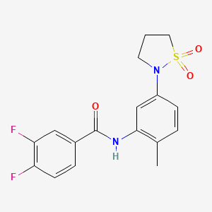 B2418418 N-(5-(1,1-dioxidoisothiazolidin-2-yl)-2-methylphenyl)-3,4-difluorobenzamide CAS No. 941886-52-8