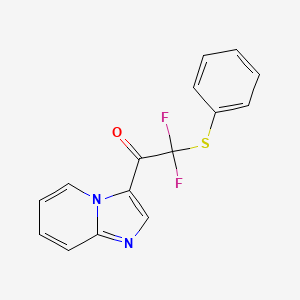 molecular formula C15H10F2N2OS B2418468 2,2-difluoro-1-imidazo[1,2-a]pyridin-3-yl-2-(phenylsulfanyl)-1-ethanone CAS No. 351195-11-4