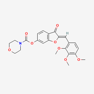 molecular formula C23H23NO8 B2418469 (Z)-3-oxo-2-(2,3,4-trimethoxybenzylidene)-2,3-dihydrobenzofuran-6-yl morpholine-4-carboxylate CAS No. 622795-05-5