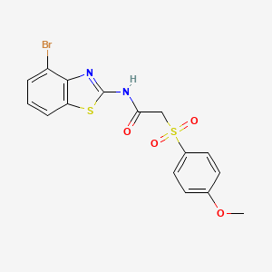 molecular formula C16H13BrN2O4S2 B2418471 N-(4-bromobenzo[d]thiazol-2-yl)-2-((4-methoxyphenyl)sulfonyl)acetamide CAS No. 941951-95-7