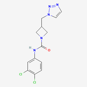 molecular formula C13H13Cl2N5O B2418482 N-(3,4-dichlorophenyl)-3-[(1H-1,2,3-triazol-1-yl)methyl]azetidine-1-carboxamide CAS No. 2309573-19-9