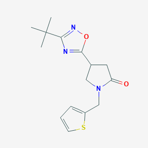 molecular formula C15H19N3O2S B2418484 4-(3-tert-butyl-1,2,4-oxadiazol-5-yl)-1-[(thiophen-2-yl)methyl]pyrrolidin-2-one CAS No. 1170153-81-7