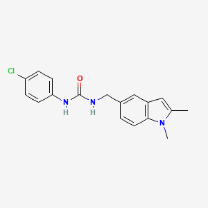 molecular formula C18H18ClN3O B2418504 1-(4-chlorophenyl)-3-[(1,2-dimethyl-1H-indol-5-yl)methyl]urea CAS No. 852140-72-8
