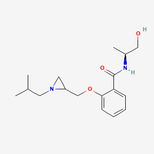 N-[(2S)-1-Hydroxypropan-2-yl]-2-[[1-(2-methylpropyl)aziridin-2-yl]methoxy]benzamide