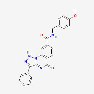 molecular formula C24H19N5O3 B2418512 N-(4-methoxybenzyl)-5-oxo-3-phenyl-4,5-dihydro-[1,2,3]triazolo[1,5-a]quinazoline-8-carboxamide CAS No. 1031591-47-5