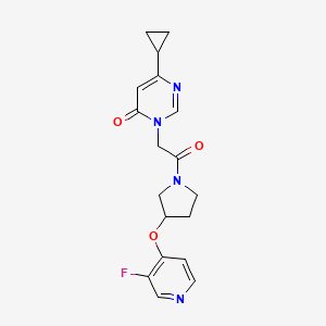 6-Cyclopropyl-3-[2-[3-(3-fluoropyridin-4-yl)oxypyrrolidin-1-yl]-2-oxoethyl]pyrimidin-4-one