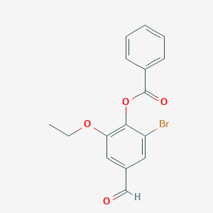 molecular formula C16H13BrO4 B2418527 2-Bromo-6-ethoxy-4-formylphenyl benzoate CAS No. 431935-02-3