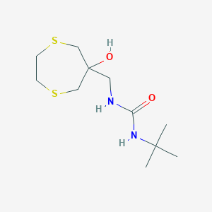 molecular formula C11H22N2O2S2 B2418530 3-Tert-butyl-1-[(6-hydroxy-1,4-dithiepan-6-yl)methyl]urea CAS No. 2415562-07-9