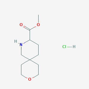 molecular formula C11H20ClNO3 B2418534 Methyl 9-oxa-2-azaspiro[5.5]undecane-3-carboxylate;hydrochloride CAS No. 2287268-49-7